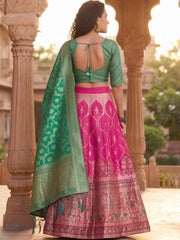 Anouk Rustic Zari Woven Semi-Stitched Lehenga with Dupatta view 17