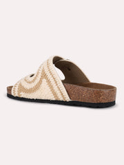 Inc.5 Crochet Double-Buckle Ethnic Flat Sliders Beige view 10