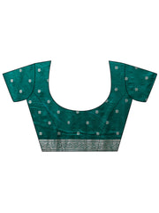 Libas green Bandhani satin silk saree with zari and stone work view 9