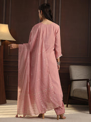 Libas pink chanderi suit view 4