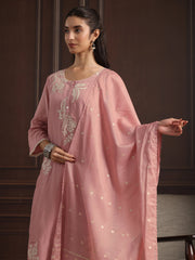 Libas pink chanderi suit view 6