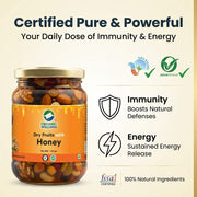 Organic Wellness Dry Fruits with Honey 350g | Almonds, Cashews & Raisins in Raw Wild Honey | Energy 