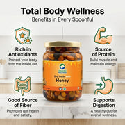 Organic Wellness Dry Fruits with Honey 350g | Almonds, Cashews & Raisins in Raw Wild Honey | Energy 