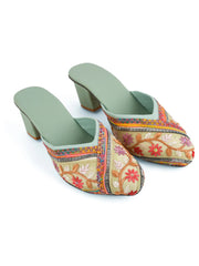 Gerief Embroidered Ethnic Block Heel Mules view 11