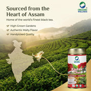 Organic Wellness Kadak Chai CTC 100g Tin | Extra Strong Assam Black Tea | Loose Chai Patti