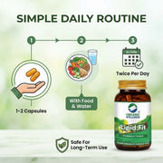 Organic Wellness Lipid-Fit 90 Veg Capsules | Arjuna, Hadjod, Amla & Ashwagandha | Healthy Cholestero