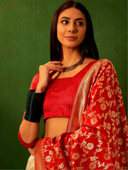 Anouk Rustic Zari Woven Semi-Stitched Lehenga with Dupatta view 11