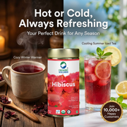 Organic Wellness Blossom Hibiscus 100g Tin | Dried Hibiscus Flower Tea | Caffeine Free, Antioxidant-