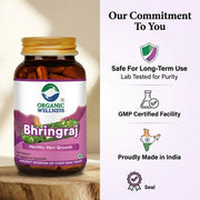 Organic Wellness Bhringraj 90 Veg Capsules | Organic Eclipta Alba, King of Hair | Hair Fall & Early 
