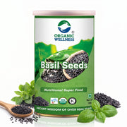 Organic Wellness Basil Seeds (Sabja) 100g | High Fibre Superfood for Weight Management & Cooling