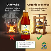 Organic Wellness Cold-Pressed Mustard Oil 500ml | Kachi Ghani Sarson Oil for Cooking & Massage