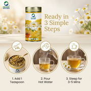 Organic Wellness Blossom Chamomile 100g Tin | Whole Chamomile Flower Tea | Caffeine Free, Relaxation