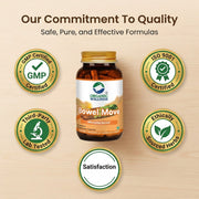 Organic Wellness Bowel-Move 90 Veg Capsules | Bael, Psyllium, Haritaki & Chandrasoor | Gentle Consti