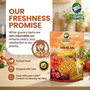 Organic Wellness Arhar (Toor) Dal 450g | Unpolished Bundelkhand Pulses | Protein Rich