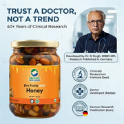 Organic Wellness Dry Fruits with Honey 350g | Almonds, Cashews & Raisins in Raw Wild Honey | Energy 