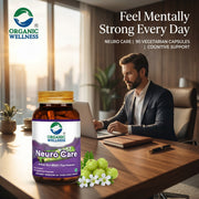 Organic Wellness Neuro Care 90 Veg Capsules | Jyotishmati & Brahmi | Nervous System, Memory & Focus