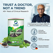 Organic Wellness Basil Seeds (Sabja) 100g | High Fibre Superfood for Weight Management & Cooling