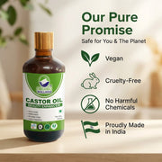 Organic Wellness Cold-Pressed Castor Oil 100ml | For Hair Growth, Eyelashes, Eyebrows & Dry Skin