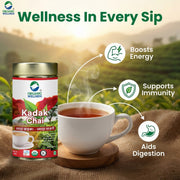 Organic Wellness Kadak Chai CTC 100g Tin | Extra Strong Assam Black Tea | Loose Chai Patti
