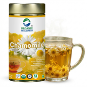 Organic Wellness Blossom Chamomile 100g Tin | Whole Chamomile Flower Tea | Caffeine Free, Relaxation