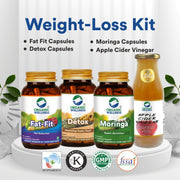 Organic Wellness Weight Loss Kit Assortment | Fat-Fit, Moringa & Detox Capsules | Herbal Weight Mana