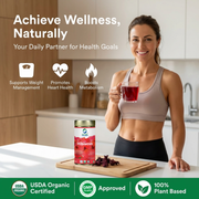 Organic Wellness Blossom Hibiscus 100g Tin | Dried Hibiscus Flower Tea | Caffeine Free, Antioxidant-