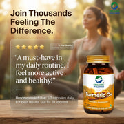 Organic Wellness Turmeric Curcumin 90 Veg Capsules | Organic Turmeric with Black Pepper | Joint, Imm