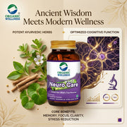 Organic Wellness Neuro Care 90 Veg Capsules | Jyotishmati & Brahmi | Nervous System, Memory & Focus