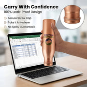 Organic Wellness Pure Copper Water Bottle 900ml | Ayurvedic Tamra Jal Bottle for Daily Wellness