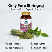 Organic Wellness Bhringraj 90 Veg Capsules | Organic Eclipta Alba, King of Hair | Hair Fall & Early 
