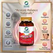 Organic Wellness Miss X 60 Veg Capsules | Shatavari, Lodhra, Saffron & Shwet Musli | Women's Vitalit