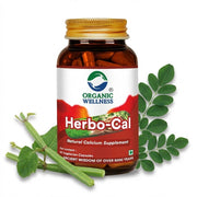 Organic Wellness Herbo-Cal 90 Veg Capsules | Hadjod, Moringa & Shatavari | Natural Calcium for Bone 