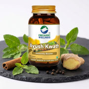 Organic Wellness Ayush Kwath 90 Veg Capsules | Tulsi, Cinnamon, Ginger & Black Pepper Kadha | Immuni