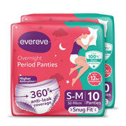 Evereve Period Panty For Girls & Women, (S-M),  pack of 10 Pcs