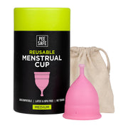 Pee Safe Reusable Menstrual Cup for Women | Medium Size with Pouch | Ultra Soft, Odour & Rash Free|100% Medical Grade Silicone|No Leakage|Protection for Up to 8-10 Hours | US FDA Registered,
