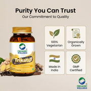 Organic Wellness Trikatu 90 Veg Capsules | Sunthi, Maricha & Pippali | Digestion, Metabolism & Respi