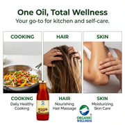 Organic Wellness Cold-Pressed Mustard Oil 500ml | Kachi Ghani Sarson Oil for Cooking & Massage