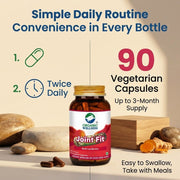 Organic Wellness Joint Fit 90 Veg Capsules | Ashwagandha, Guduchi, Motha & Tulsi | Joint Pain, Stiff