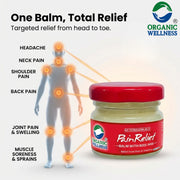 Organic Wellness Pain Relief Balm 20g | Herbal Beeswax Balm for Headache, Body Ache & Cold