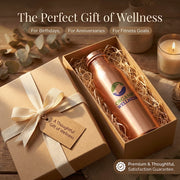 Organic Wellness Pure Copper Water Bottle 900ml | Ayurvedic Tamra Jal Bottle for Daily Wellness