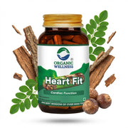Organic Wellness Heart-Fit 90 Veg Capsules | Arjuna Bark, Moringa & Reetha | Heart, Circulation & BP