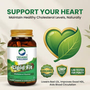 Organic Wellness Lipid-Fit 90 Veg Capsules | Arjuna, Hadjod, Amla & Ashwagandha | Healthy Cholestero