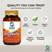Organic Wellness Uric Balance 90 Veg Capsules | Healthy Uric Acid, Joint & Kidney Support