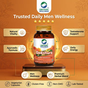Organic Wellness Gokshura 90 Veg Capsules | Organic Tribulus Terrestris | Male Vitality, Stamina & U