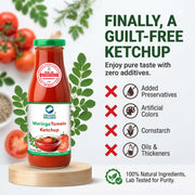Organic Wellness Moringa Tomato Ketchup 350g | 85% Fresh Tomatoes | No Added Colour or Preservatives