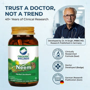 Organic Wellness Neem 90 Veg Capsules | Organic Azadirachta Indica Leaf | Clear Skin & Natural Blood
