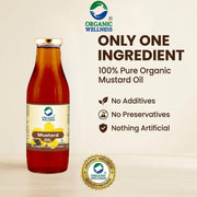 Organic Wellness Cold-Pressed Mustard Oil 500ml | Kachi Ghani Sarson Oil for Cooking & Massage