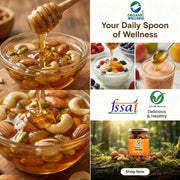 Organic Wellness Dry Fruits with Honey 350g | Almonds, Cashews & Raisins in Raw Wild Honey | Energy 