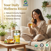 Organic Wellness Tulsi Lemon 100g Tin | Loose Leaf Tulsi & Lemon Herbal Tea | Caffeine Free, Immunit