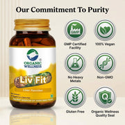 Organic Wellness Liv Fit 90 Veg Capsules | Kutki, Punarnava & Bhumi Amla | Liver Detox & Fatty Liver